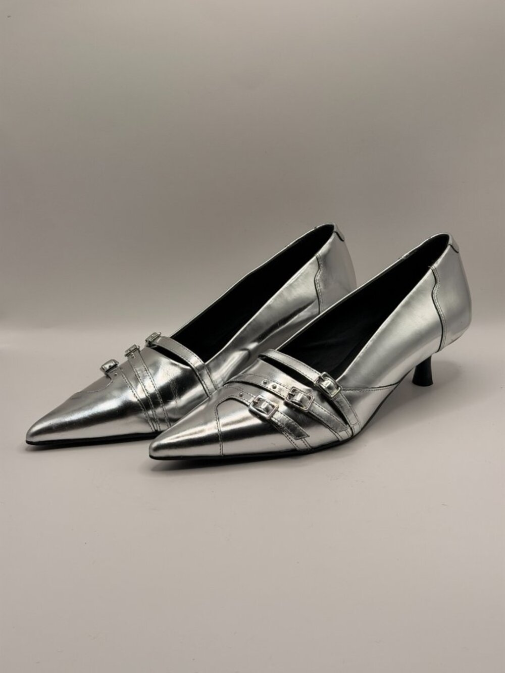 VAGABOND Womens 50mm Lykke pointed-toe buckle pumps Heels Sz EU 38/ US 8